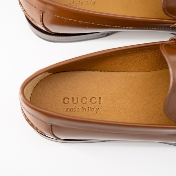 size 12.5G - Gucci Brown Leather Loafers GG Interlocking main image 4